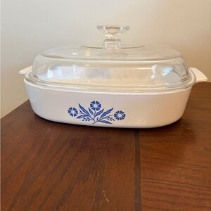 Vtg Corning Ware Blue Cornflower A-10-B Casserole Dish 2.5 Qt 10x10x2 with Lid
